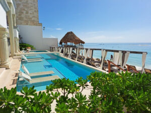 Luxury beachfront resort with pool and ocean views for retirees and senior travelers