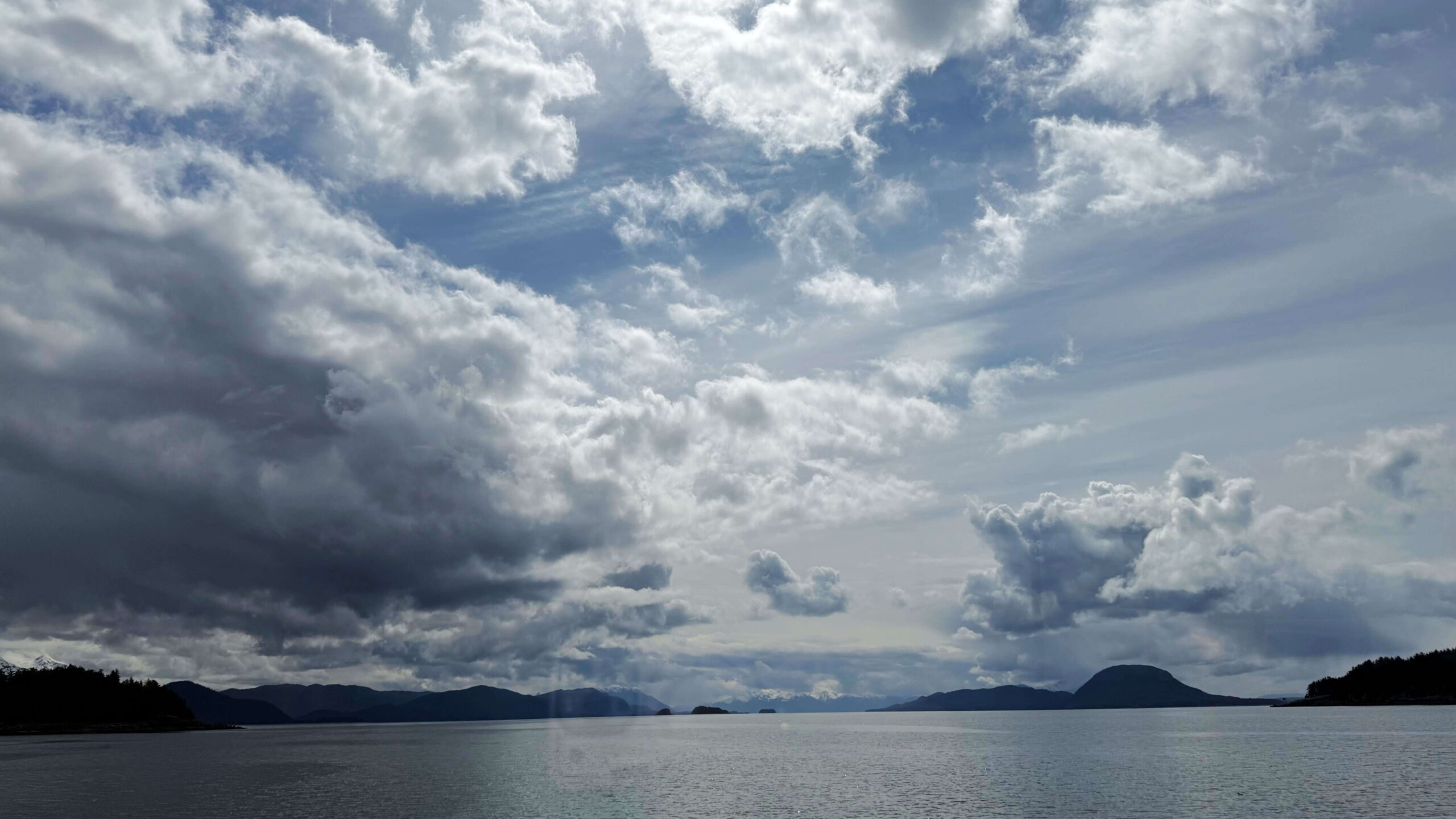 Ocean and cloudy sky view during a transatlantic cruise sea day